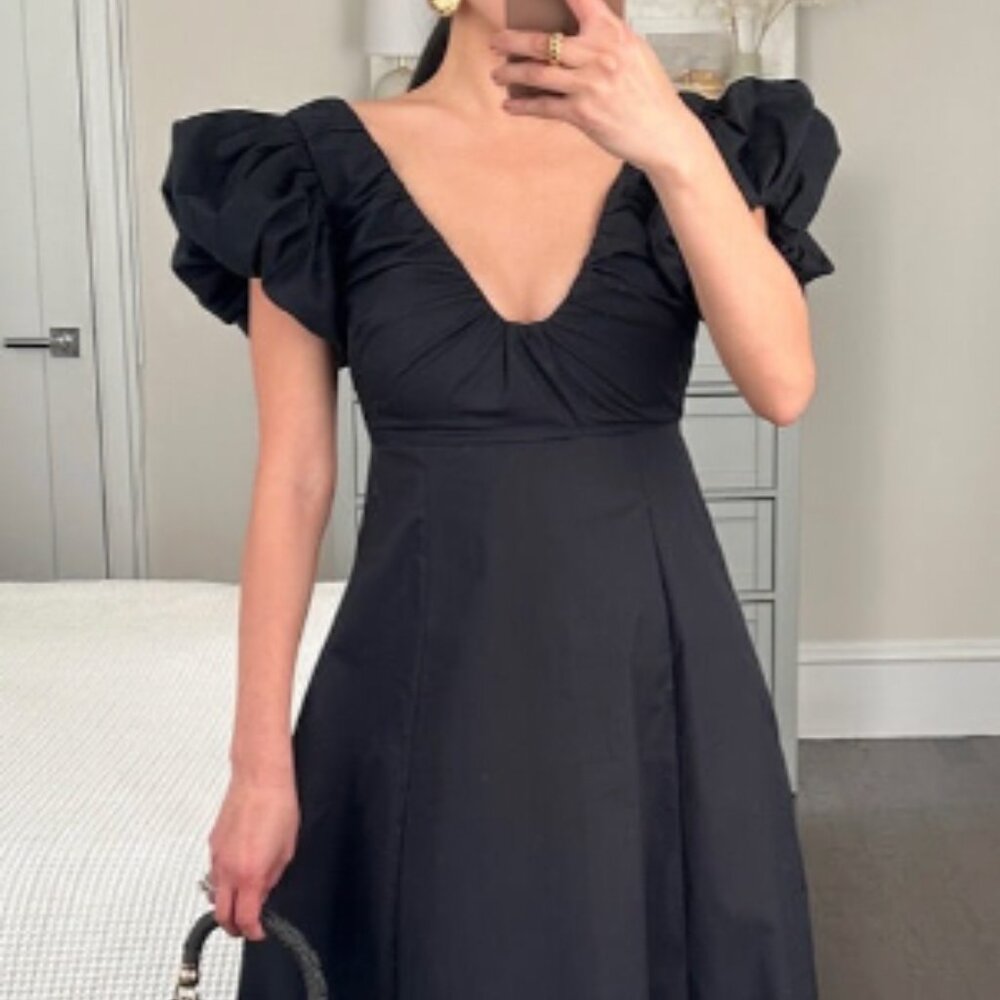 Abercrombie & Fitch Black Midi Dress A line Size L